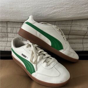 Puma Men's White and Green Sneakers 10.5/44